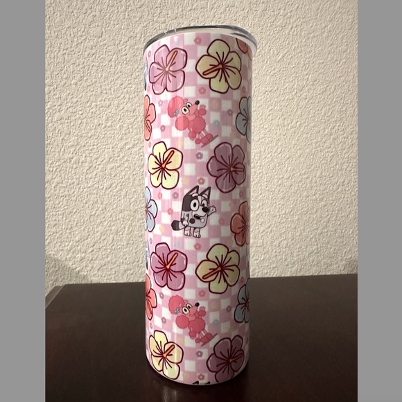 Bluey Floral Disney Stainless Steel Sublimated Insulated 20oz Tumbler Cup - Picture 5 of 5